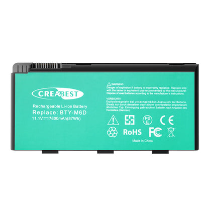 11.1V BTY-M6D 7.8Ah Bateria Do MSI GT70 GX660 GT660 GT660R GT660R GT680 GT683