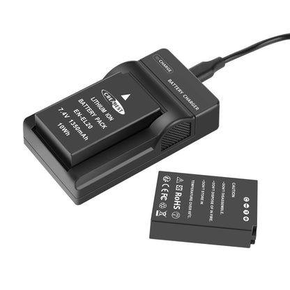 2x 1350mAh EN-EL20 EN-EL20a Akumulator do Nikon Coolpix P950 P1000 J1 J2 + Ładowarka