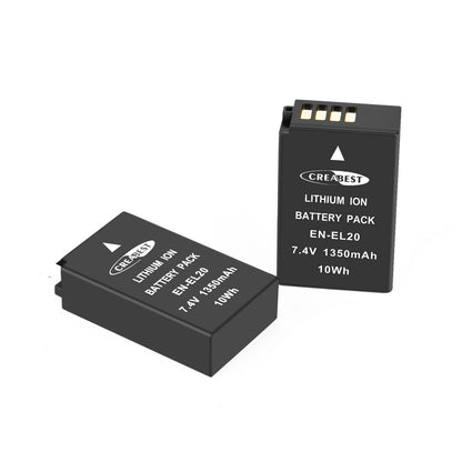 2x 1350mAh EN-EL20 EN-EL20a Akumulator do Nikon Coolpix P950 P1000 J1 J2 + Ładowarka
