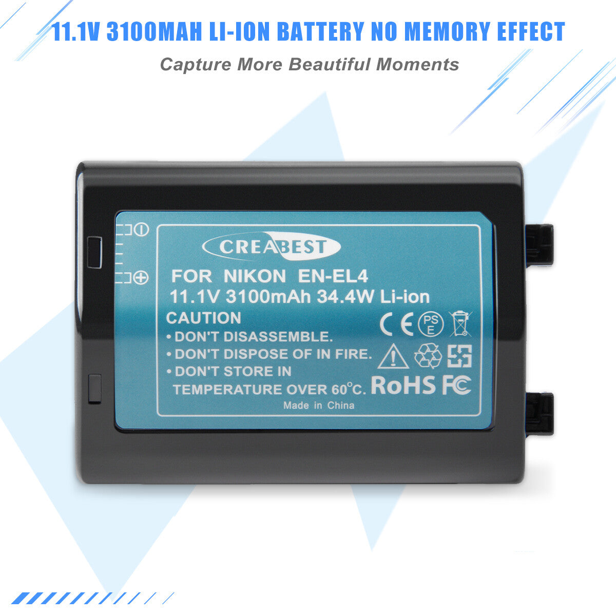 3100mAh Akumulator EN-EL4 do Nikon EN-EL4e F6 D2X D2Xs D2H D2Hs D3 D3S D3X EN-EL4a