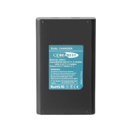 2x baterie EN-EL5 1600mAh + podwójna ładowarka do Nikon Coolpix P520 P100 P510