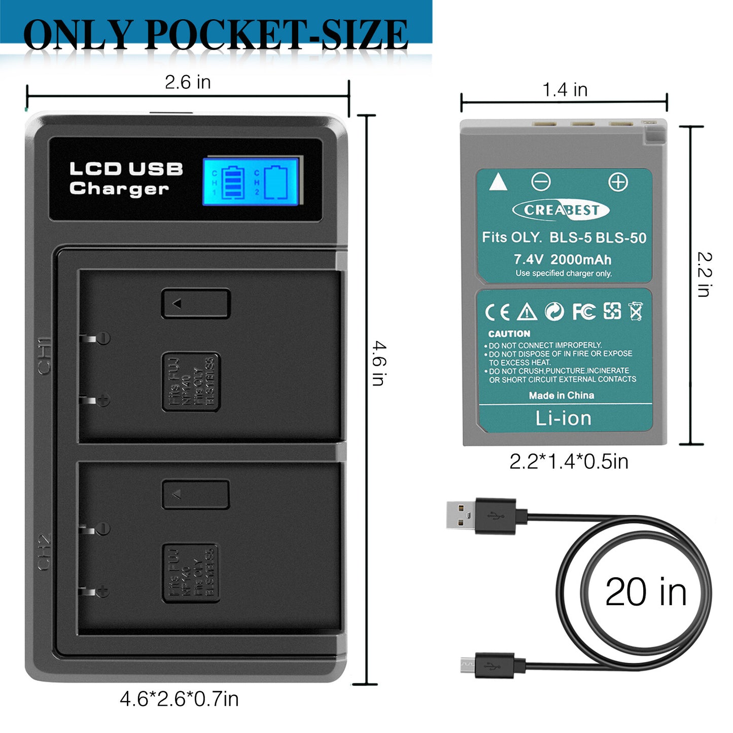 2x BLS-5 BLS-50 PS-BLS5 2000mAh Bateria Do Aparatu + Podwójna Ładowarka Do Olympus PEN