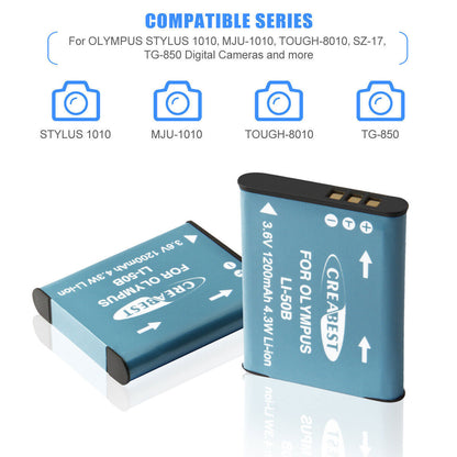 Ładowarka USB Z 2x Akumulatorem Li-50B Do Olympus SZ-30 SZ-20 XZ-10 SP-800UZ SP-815UZ