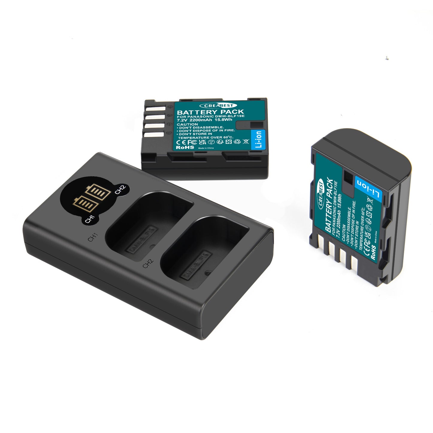2x Akumulator DMW-BLF19 i ładowarka LCD do Panasonic Lumix GH3 GH4 GH5 GH5M2 GH5S G9