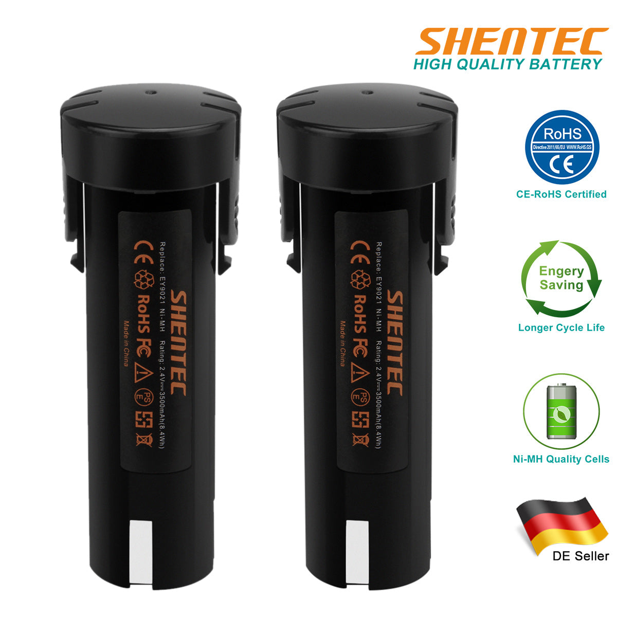 SHENTEC 3500mAh 2.4V Ni-MH Akumulator zamienny do PANASONIC EY9021 EY3652 EY6220DR EY3652DR EY503B