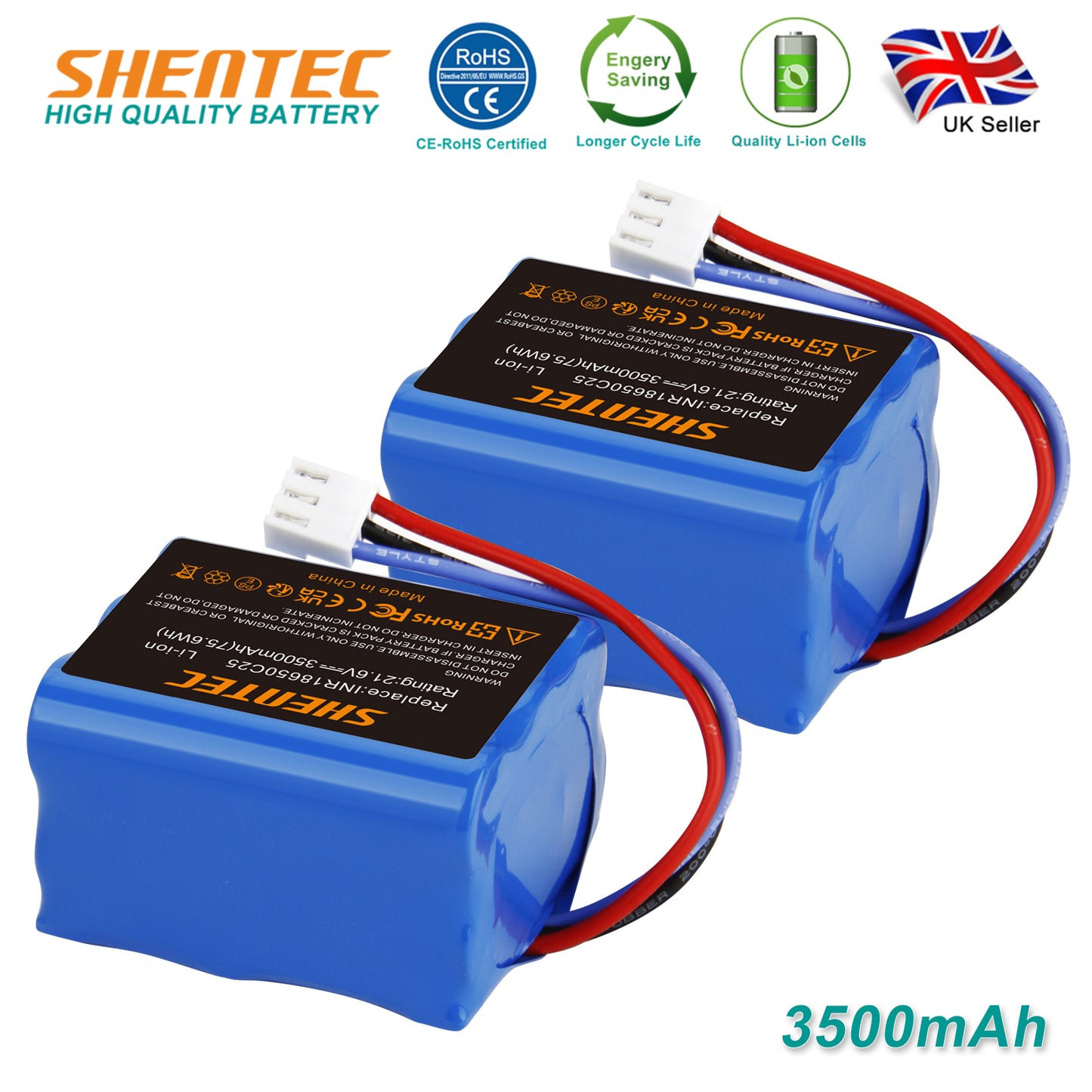 SHENTEC 2x3,5Ah 21,6V Akumulator Li-Ion do Philips FC6721/01 FC6722/01 FC6723 FC6726 FC6729