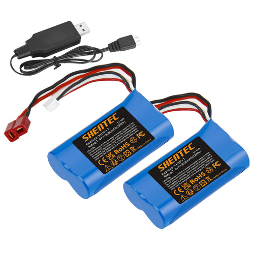 SHENTEC 7.4V 3.0Ah akumulator Li-ion z wtyczką XH3P+T do samochodów RC WLtoys 12401 12402 12403