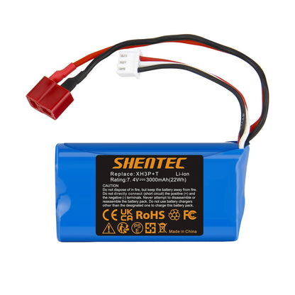 SHENTEC 7.4V 3.0Ah akumulator Li-ion z wtyczką XH3P+T do samochodów RC WLtoys 12401 12402 12403