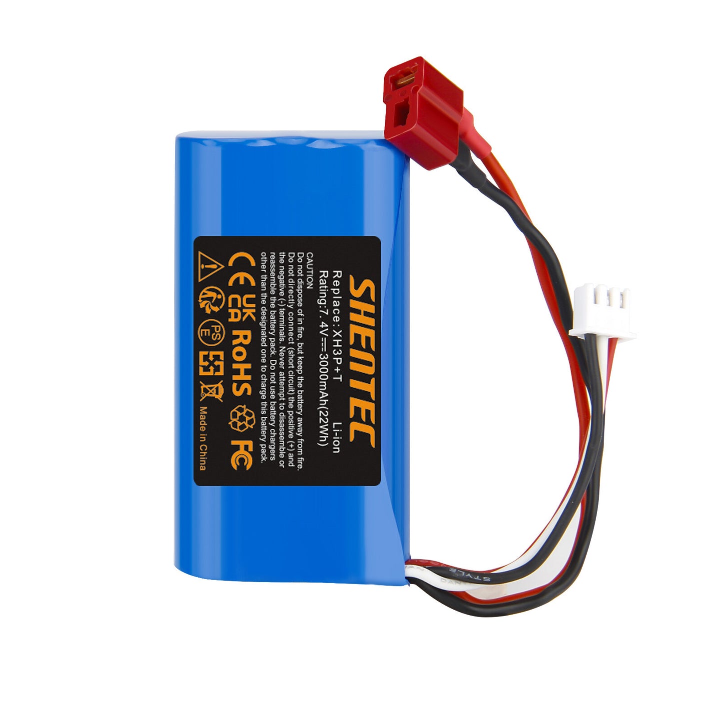 SHENTEC 7.4V 3.0Ah akumulator Li-ion z wtyczką XH3P+T do samochodów RC WLtoys 12401 12402 12403