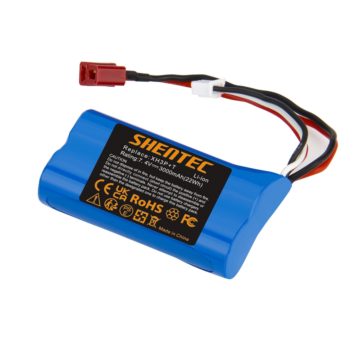 SHENTEC 7.4V 3.0Ah akumulator Li-ion z wtyczką XH3P+T do samochodów RC WLtoys 12401 12402 12403