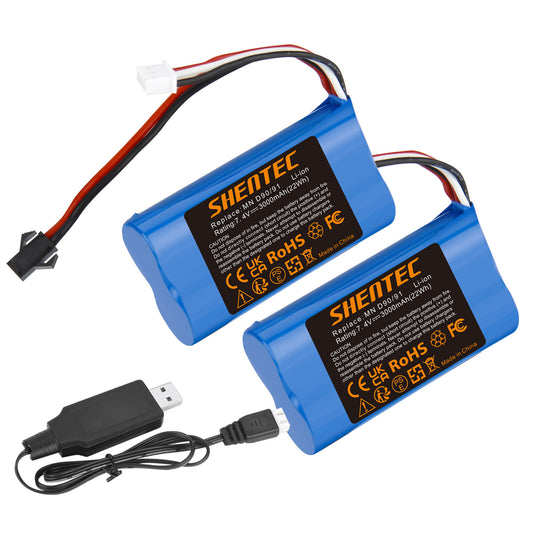 SHENTEC 3Ah 7.4V Akumulator Li-ion do MN D90/D91, MN 99/99S, modeli samochodów RC H101/H105