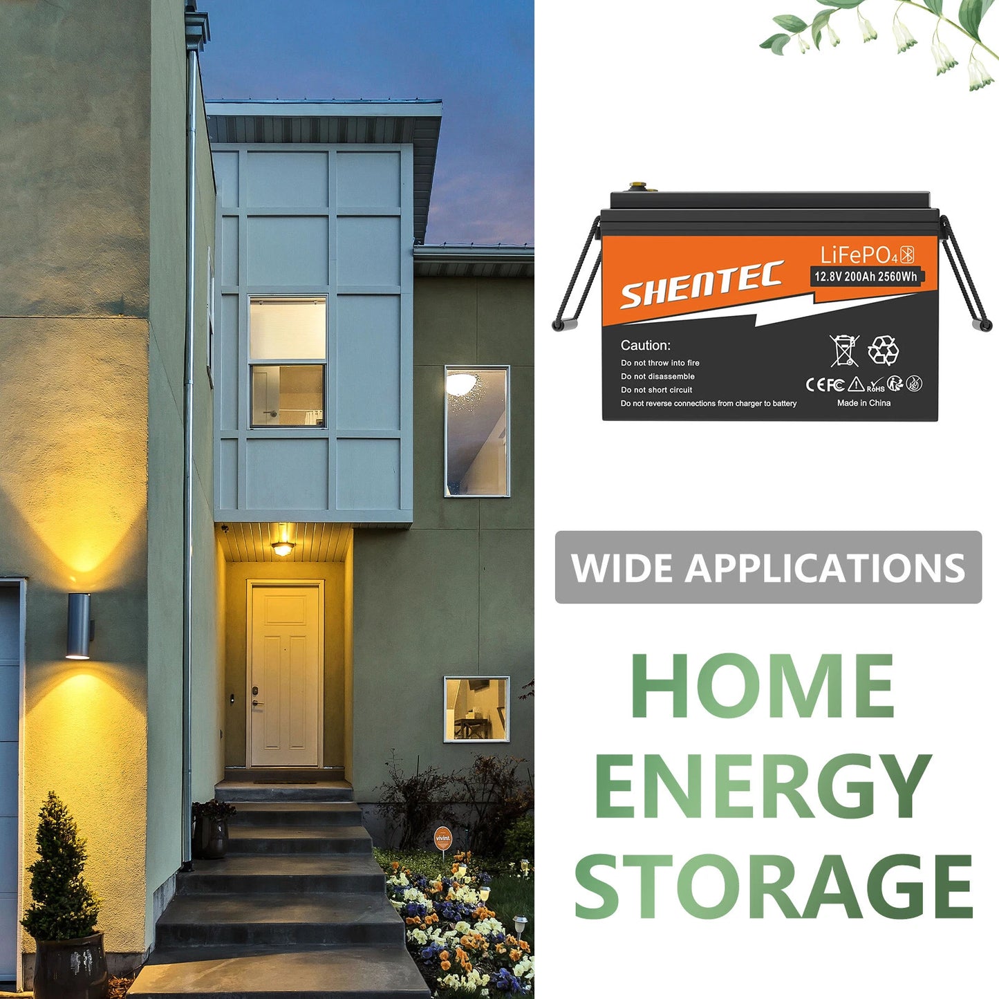 SHENTEC 12V 200Ah Akumulator Litowy LiFePO4 Do Łodzi I Kampera 6000+ Cykli