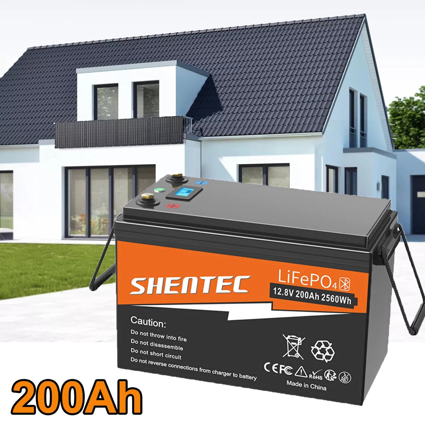 SHENTEC 12V 200Ah Akumulator Litowy LiFePO4 Do Łodzi I Kampera 6000+ Cykli