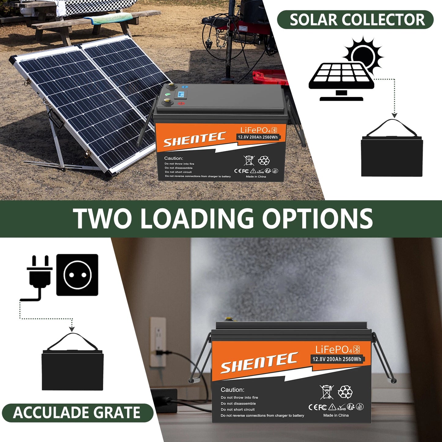 SHENTEC 12V 200Ah Akumulator Litowy LiFePO4 Do Łodzi I Kampera 6000+ Cykli