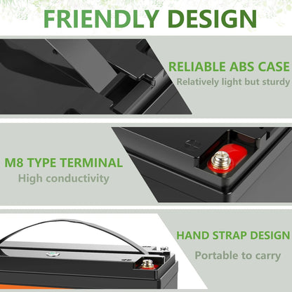 SHENTEC 12.8V 50Ah akumulator litowo-żelazowo-fosforanowy (LiFePO4) do paneli słonecznych, kamperów, łodzi, przyczep kempingowych i na biwak