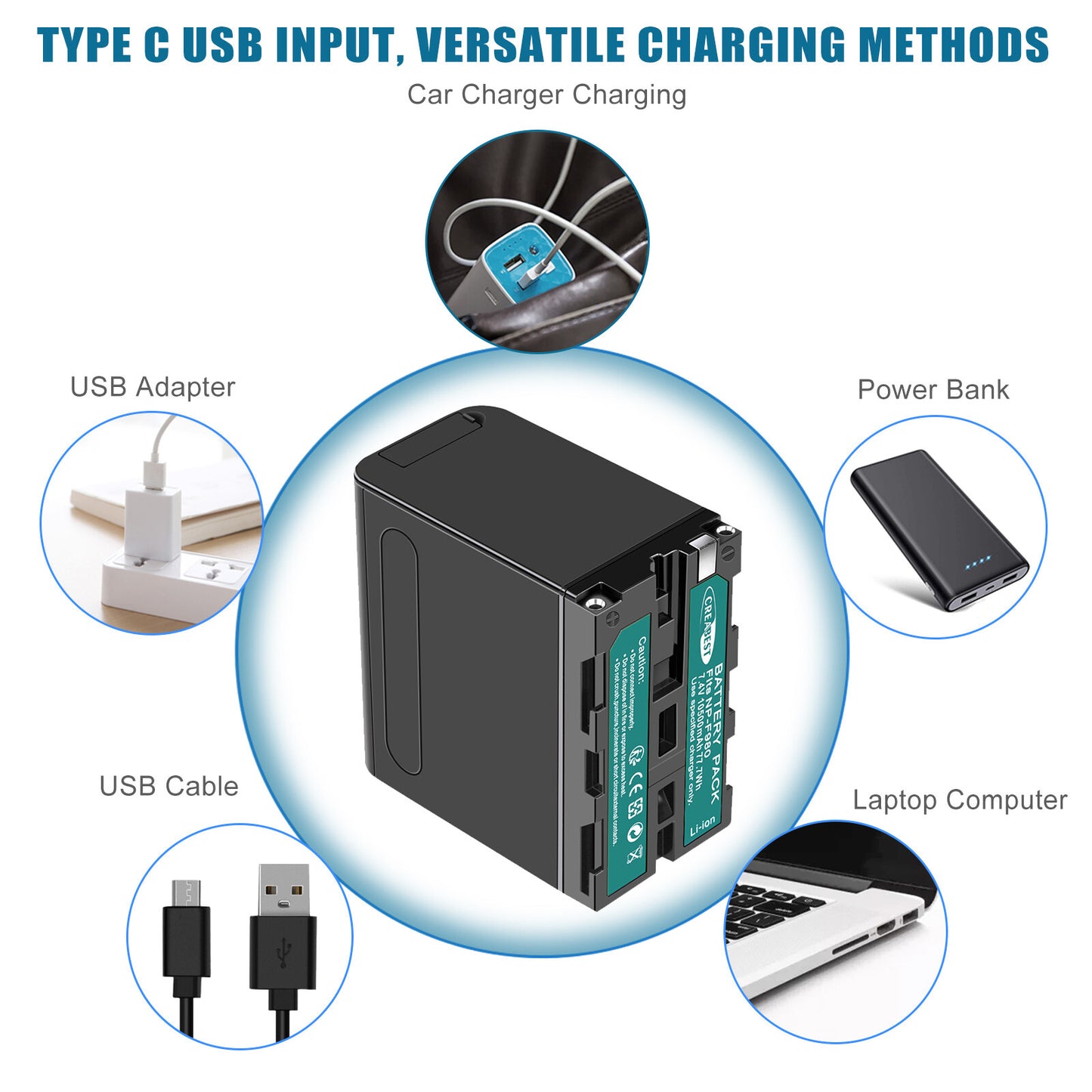 2X 7.4V NP-F970 10500mAh Battery For Sony NP-F930 F950 NP-F530 F960 NP-F990