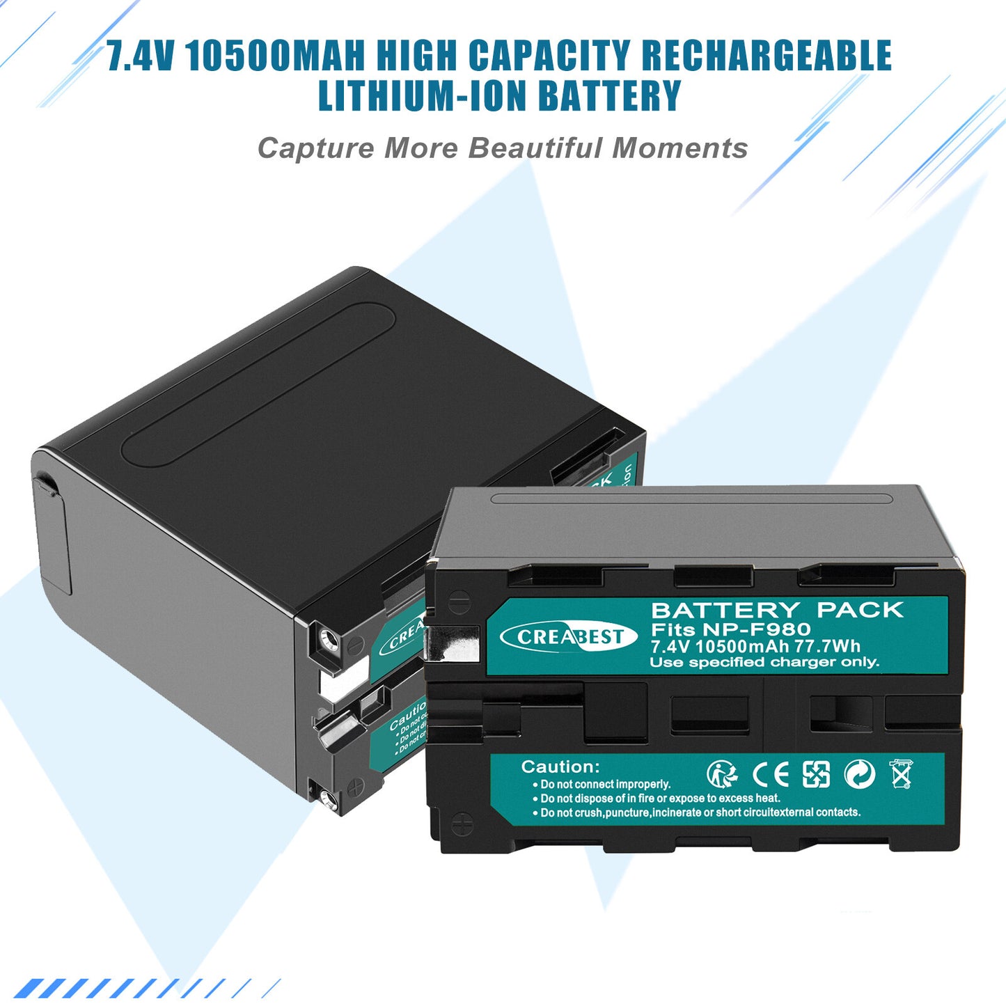 2X 7.4V NP-F970 10500mAh Battery For Sony NP-F930 F950 NP-F530 F960 NP-F990