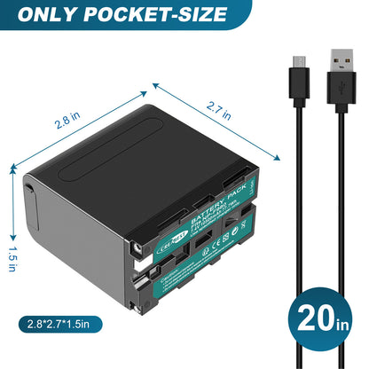 2X 7.4V NP-F970 10500mAh Battery For Sony NP-F930 F950 NP-F530 F960 NP-F990