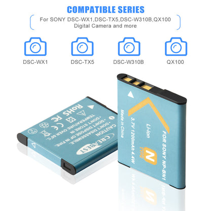2 Szt. Ładowarki Akumulatorów NP-BN1 Do Sony Cyber-Shot DSC-W310 W800 W320 W350 W380