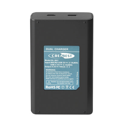 SHENTEC Zestaw 2 Akumulatorów NP-BX1 Do Sony DSC-RX100, HX300, H400, WX350, WX400, HX50V, HX60