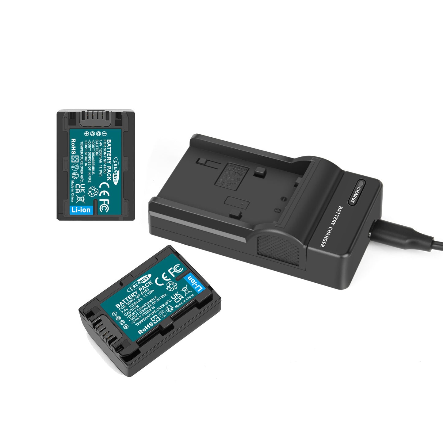 2x NP-FP50,NP-FP51 7.4V Bateria+Ładowarka Dla Sony NP-FH40 NP-FH50 NP-FH60 NP-FH70