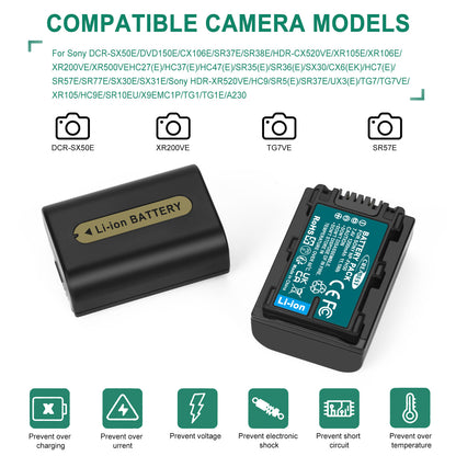 2x NP-FP50,NP-FP51 7.4V Bateria+Ładowarka Dla Sony NP-FH40 NP-FH50 NP-FH60 NP-FH70