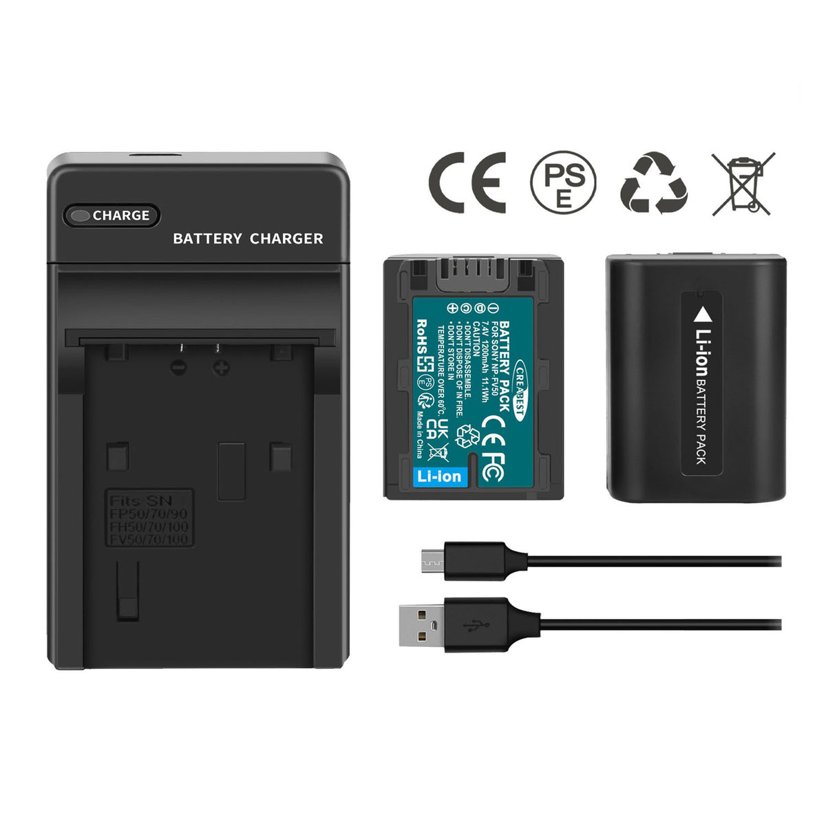 2x Akumulator NP-FV50 NP-FV30 NP-FV70 + ładowarka do Sony NP-FV100 NP-FV90 HDR-CX110