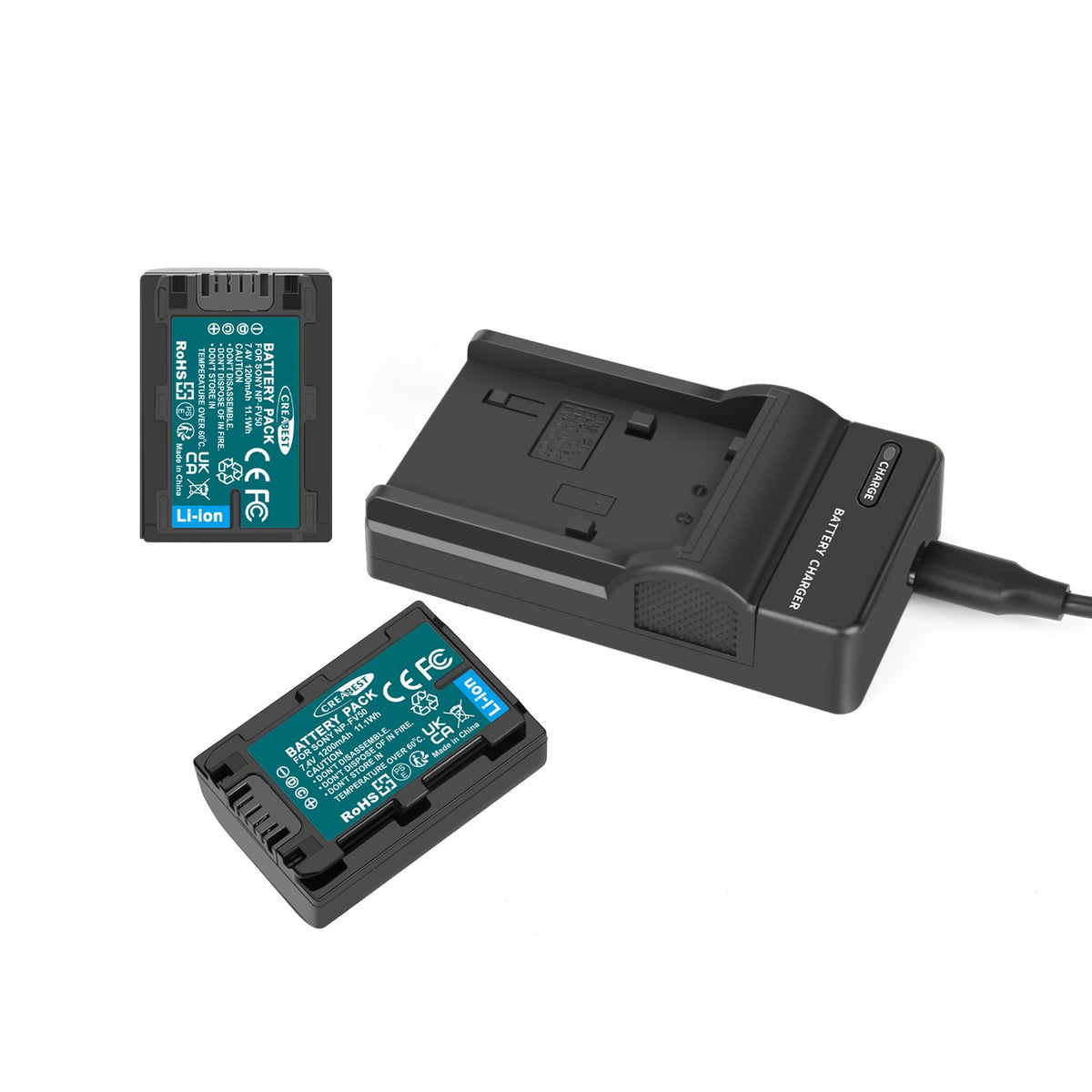 2x Akumulator NP-FV50 NP-FV30 NP-FV70 + ładowarka do Sony NP-FV100 NP-FV90 HDR-CX110