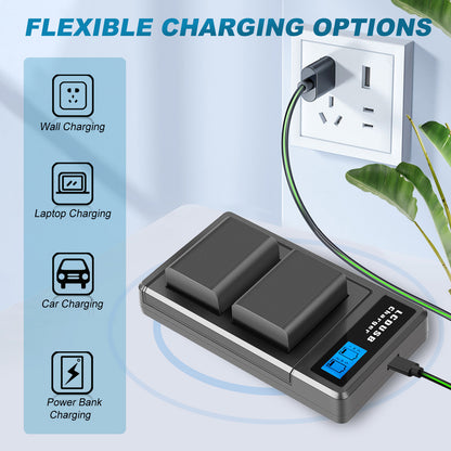 2X Akumulatory NP-FW50 I Szybka Ładowarka Do Sony A6500 A6000 A7R A7RII A7S A7II RX10