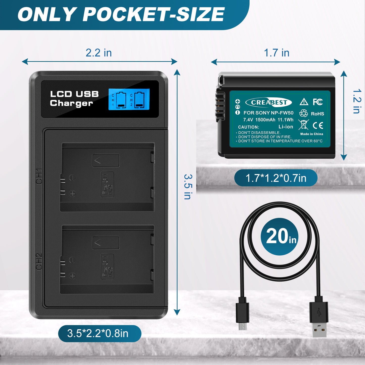 2X Akumulatory NP-FW50 I Szybka Ładowarka Do Sony A6500 A6000 A7R A7RII A7S A7II RX10
