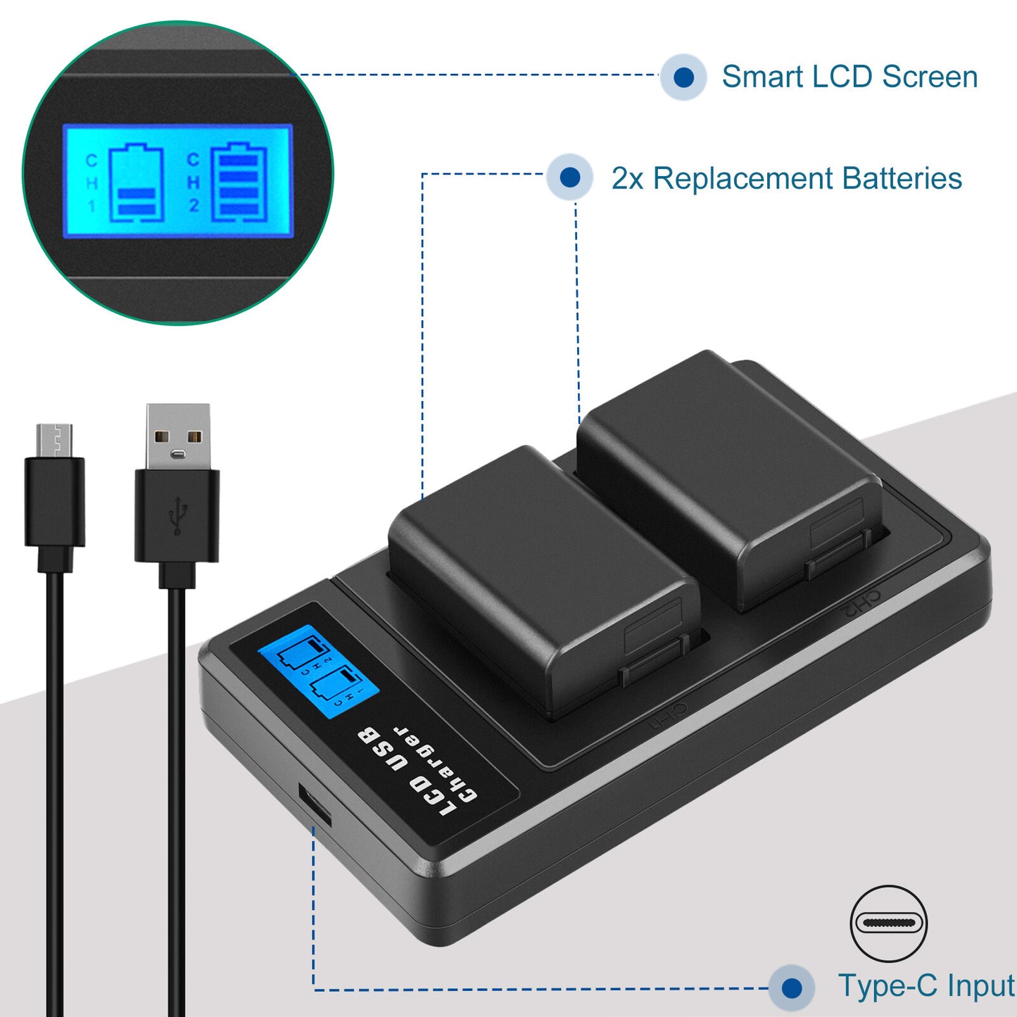 2X Akumulatory NP-FW50 I Szybka Ładowarka Do Sony A6500 A6000 A7R A7RII A7S A7II RX10