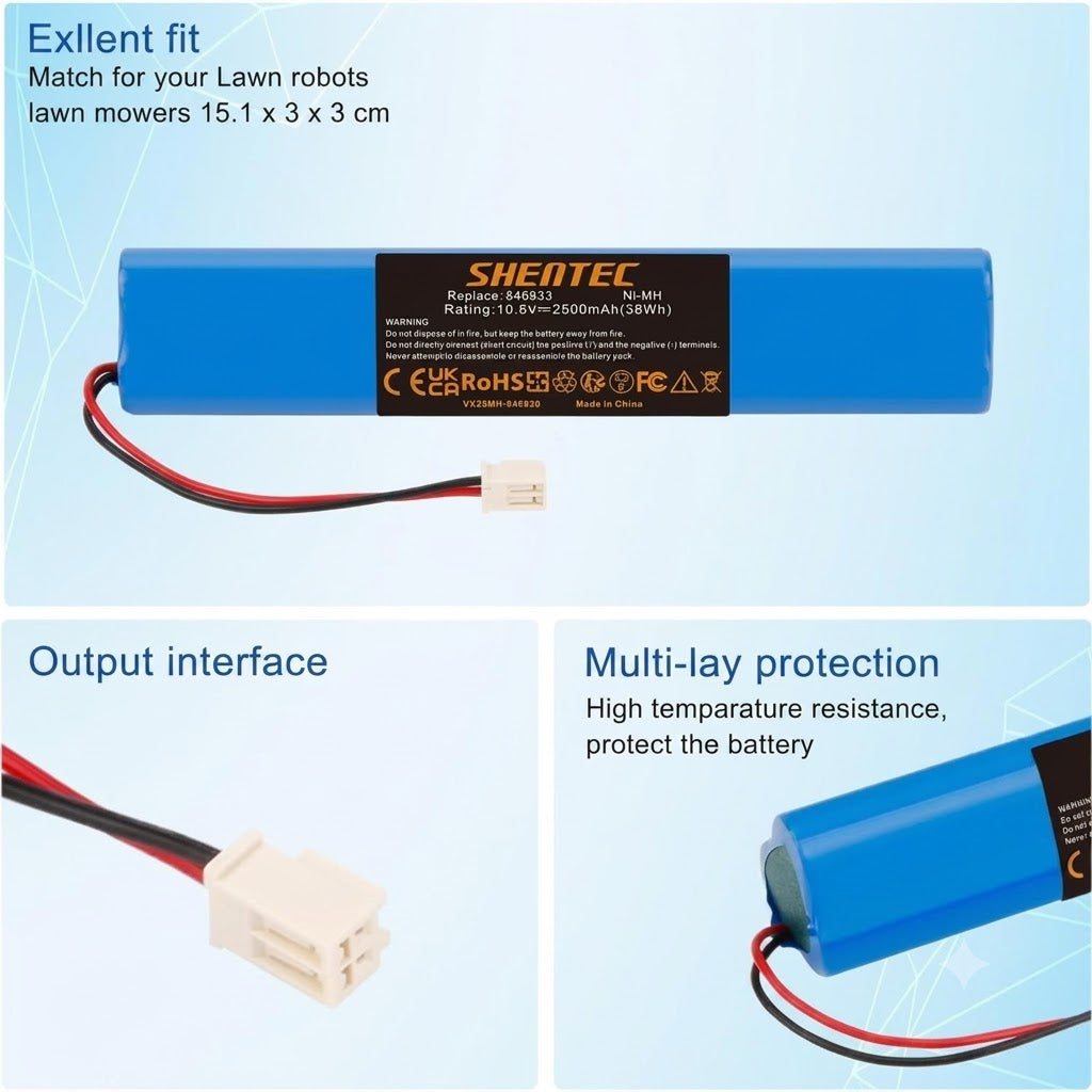 SHENTEC Akumulator zamienny 2500 mAh do napędu rolety Velux 946933, rolet SSL Solar Roller Shutters, Solar Roller Shutters