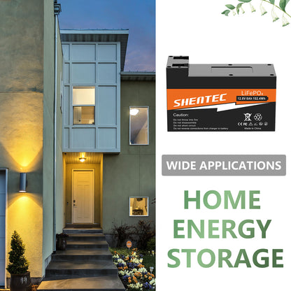 Akumulator SHENTEC 8Ah 12.8V LiFePO4 z BMS do łodzi, kampera, systemów solarnych, przyczep kempingowych, camperów off-grid i wózków golfowych
