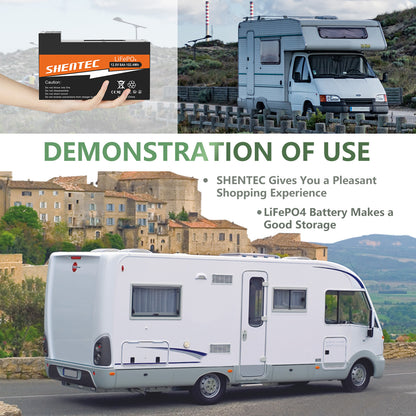 Akumulator SHENTEC 8Ah 12.8V LiFePO4 z BMS do łodzi, kampera, systemów solarnych, przyczep kempingowych, camperów off-grid i wózków golfowych