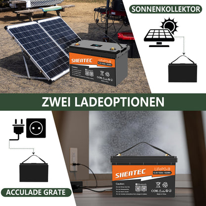 Akumulator LiFePO4 SHENTEC 12/24V 100/150/200/300Ah z BMS do instalacji solarnej, łodzi, off-grid i RV