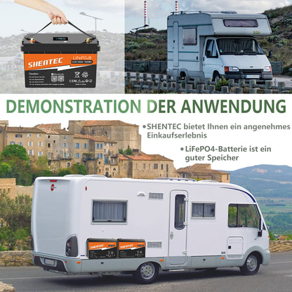 Akumulator LiFePO4 SHENTEC 12/24V 100/150/200/300Ah z BMS do instalacji solarnej, łodzi, off-grid i RV