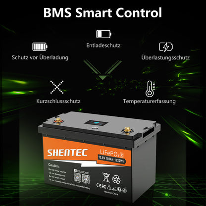 Akumulator LiFePO4 SHENTEC 12/24V 100/150/200/300Ah z BMS do instalacji solarnej, łodzi, off-grid i RV
