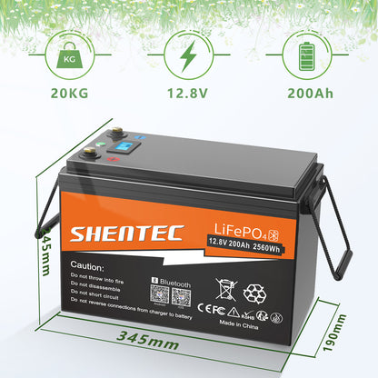 Akumulator LiFePO4 SHENTEC 12/24V 100/150/200/300Ah z BMS do instalacji solarnej, łodzi, off-grid i RV