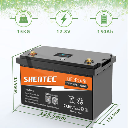 Akumulator LiFePO4 SHENTEC 12/24V 100/150/200/300Ah z BMS do instalacji solarnej, łodzi, off-grid i RV