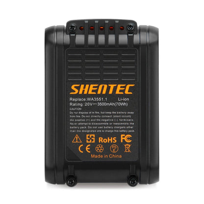 SHENTEC akumulator Li-ion 3500mAh 20V do Worx WA3551.1 WG169 WX372 WX166 WX372 WX390