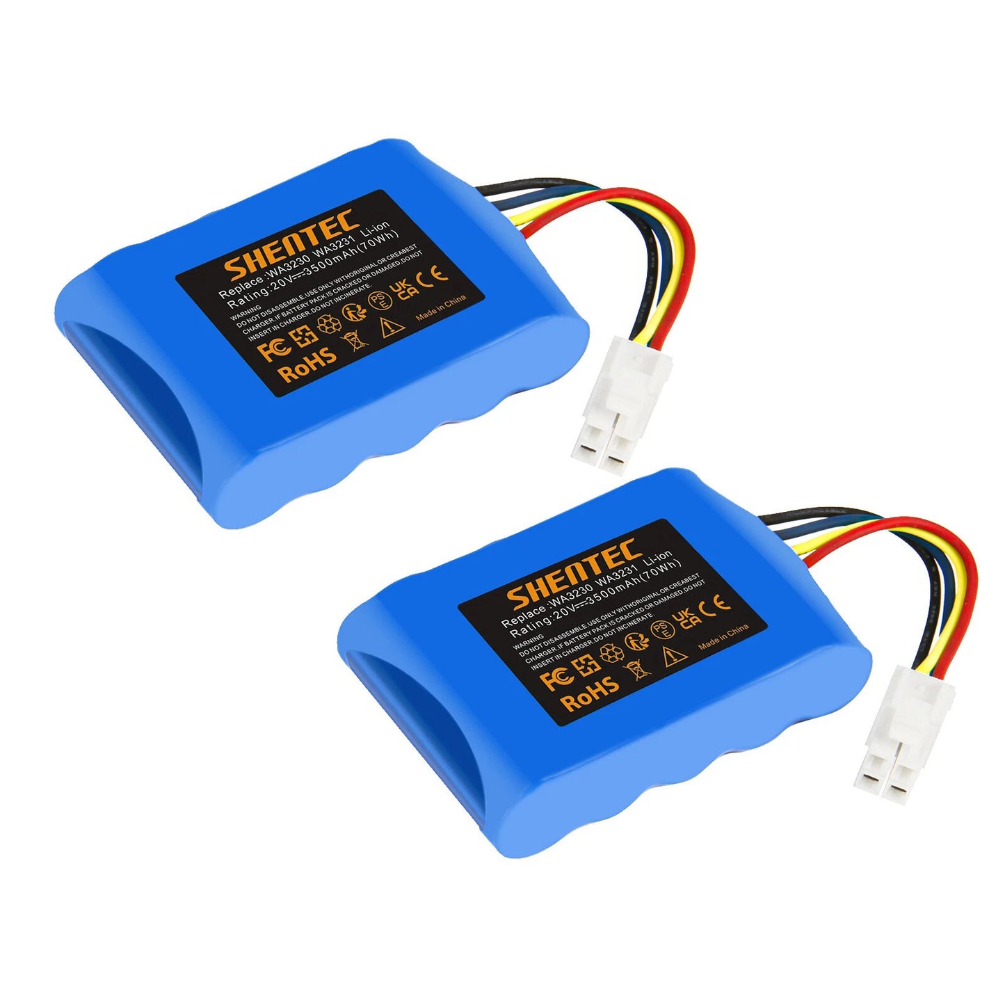SHENTEC 2x 3500mAh 20V Li-ion AKUMULATORY DLA Worx 50032492 50032774 WA3230 WA3231 S500i